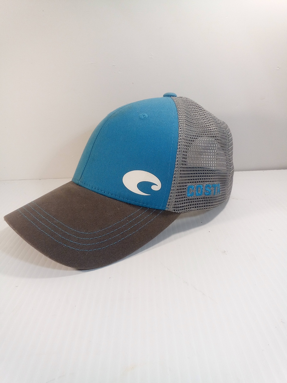Costa Mesh Back Adjustable Trucker Hat Solid Blue Gray Brown Men’s One Size